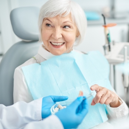 Senior female dental patient in chair