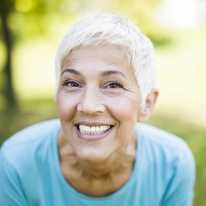 Close up of senior woman smiling