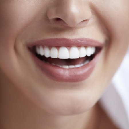 Close up of a womans smile